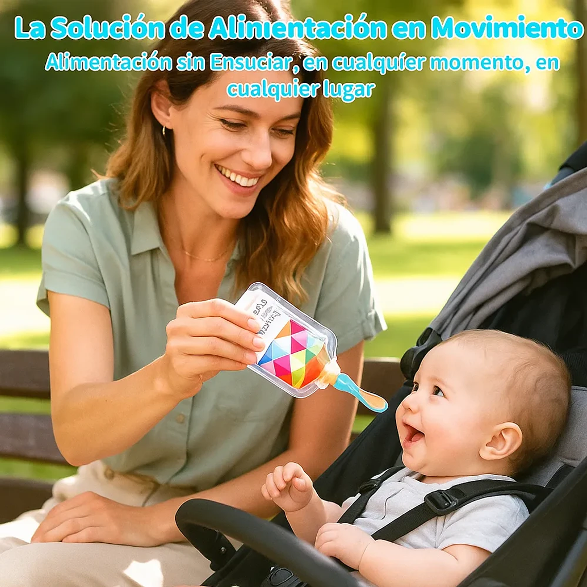 Set 5 Cucharas Silicona para Bolsas de Alimentación | BlueKids 10