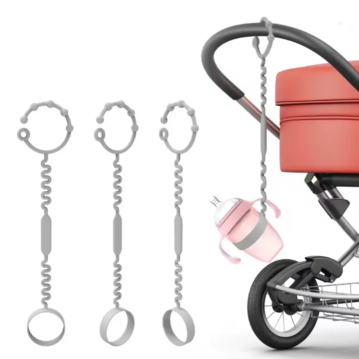 Cadena Porta Mamaderas y Juguetes de Silicona en Color Gris | BlueKids 1