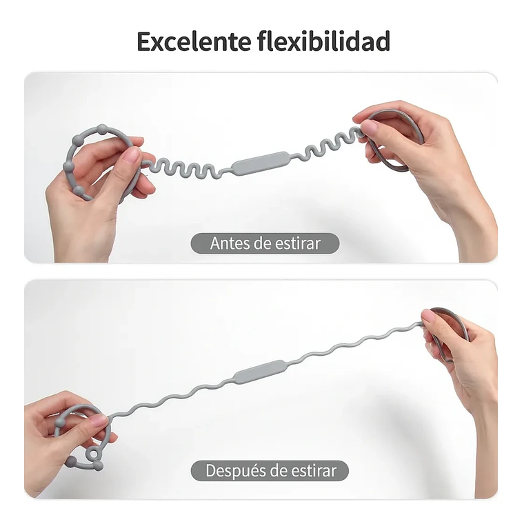 Cadena Porta Mamaderas y Juguetes de Silicona en Color Gris | BlueKids 4