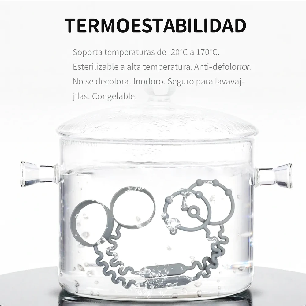 Cadena Porta Mamaderas y Juguetes de Silicona en Color Gris | BlueKids 7