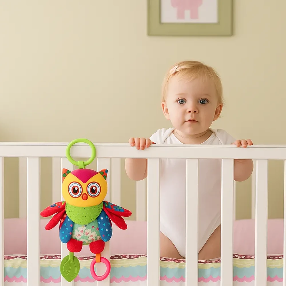 Peluche Búho Interactivo con Mordedor y Sonajero | BlueKids  5