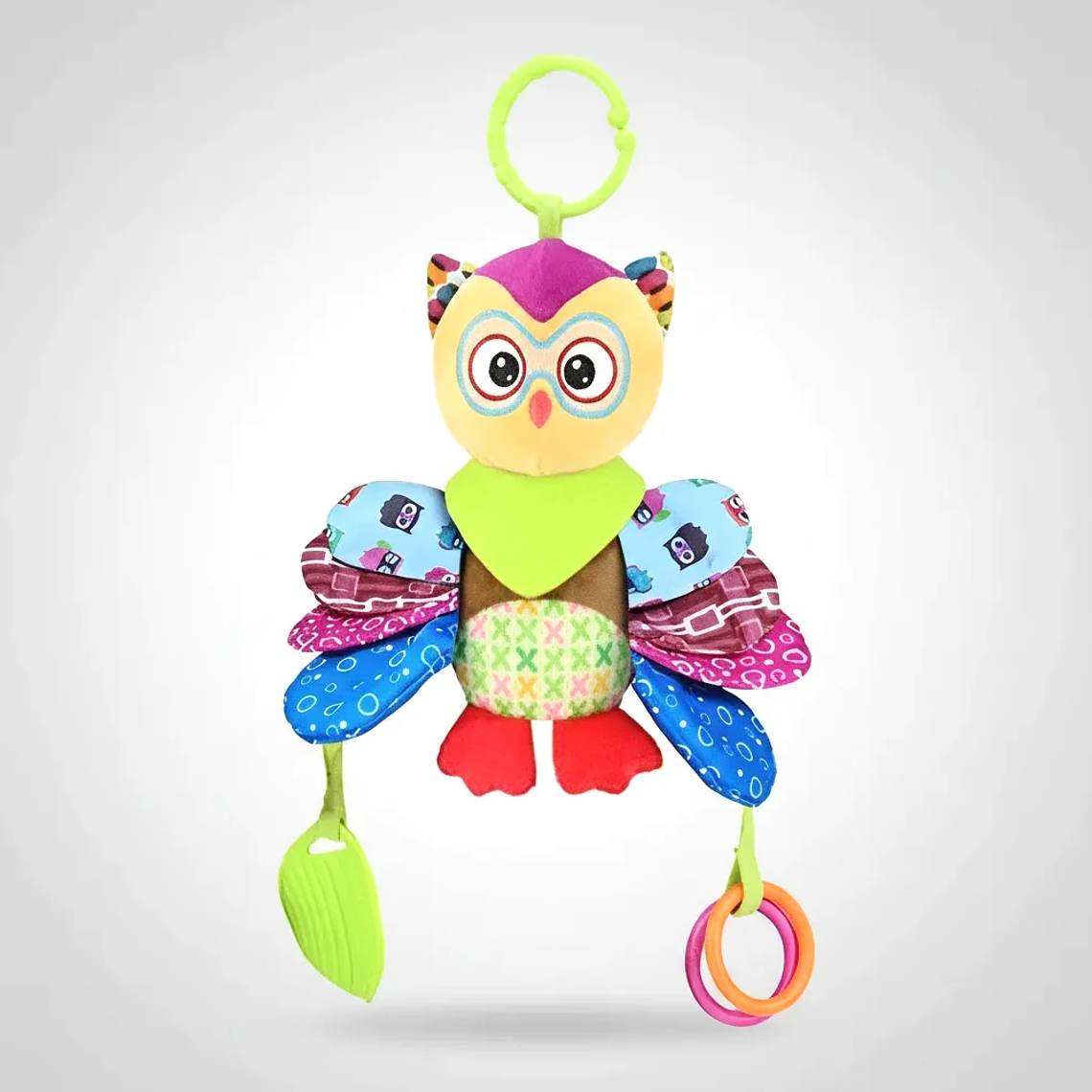 Peluche Búho Interactivo con Mordedor y Sonajero | BlueKids  6