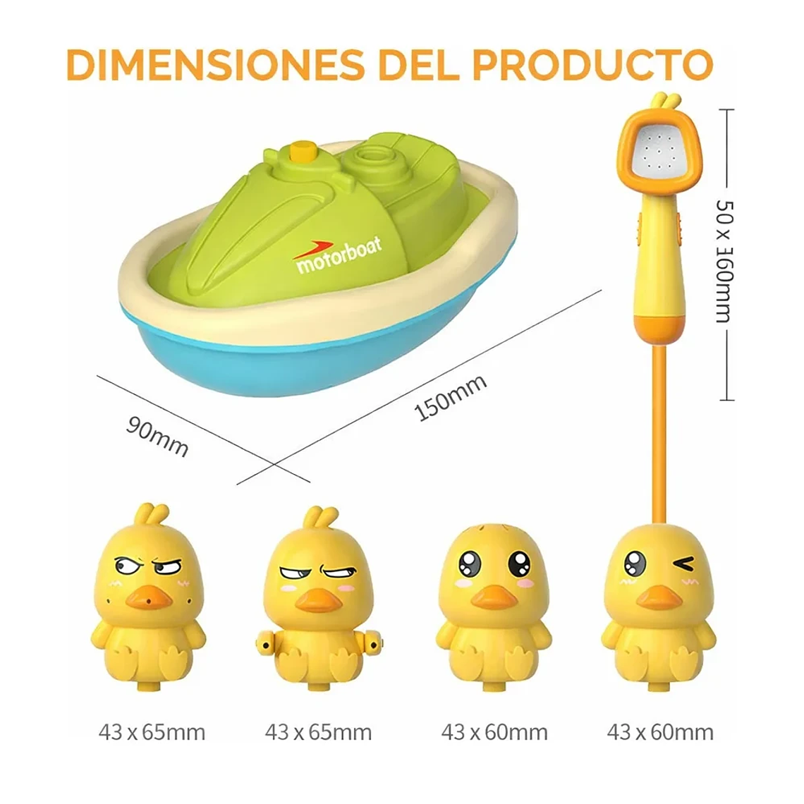 Juguete de Baño con Ducha Manual y Barco Flotante | BlueKids  3