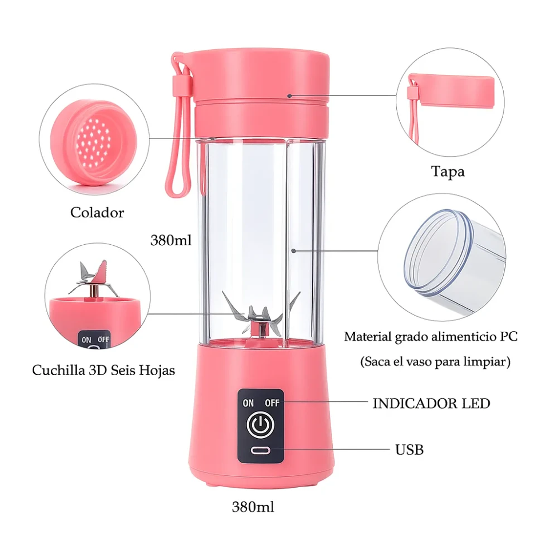 Mini Licuadora Portátil USB para Papillas y Jugos | BlueKids  3