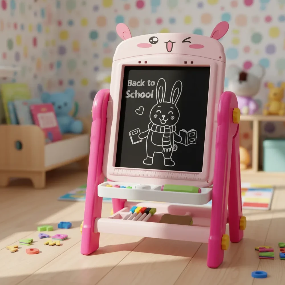 Pizarra Magnética Infantil 2 en 1 con Caballete y Accesorios | BlueKids 6