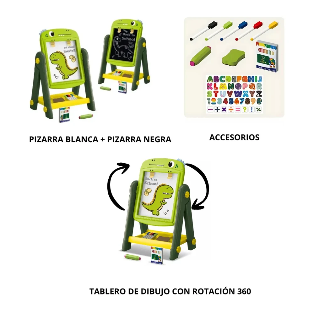 Pizarra Magnética Infantil 2 en 1 con Caballete y Accesorios | BlueKids 9