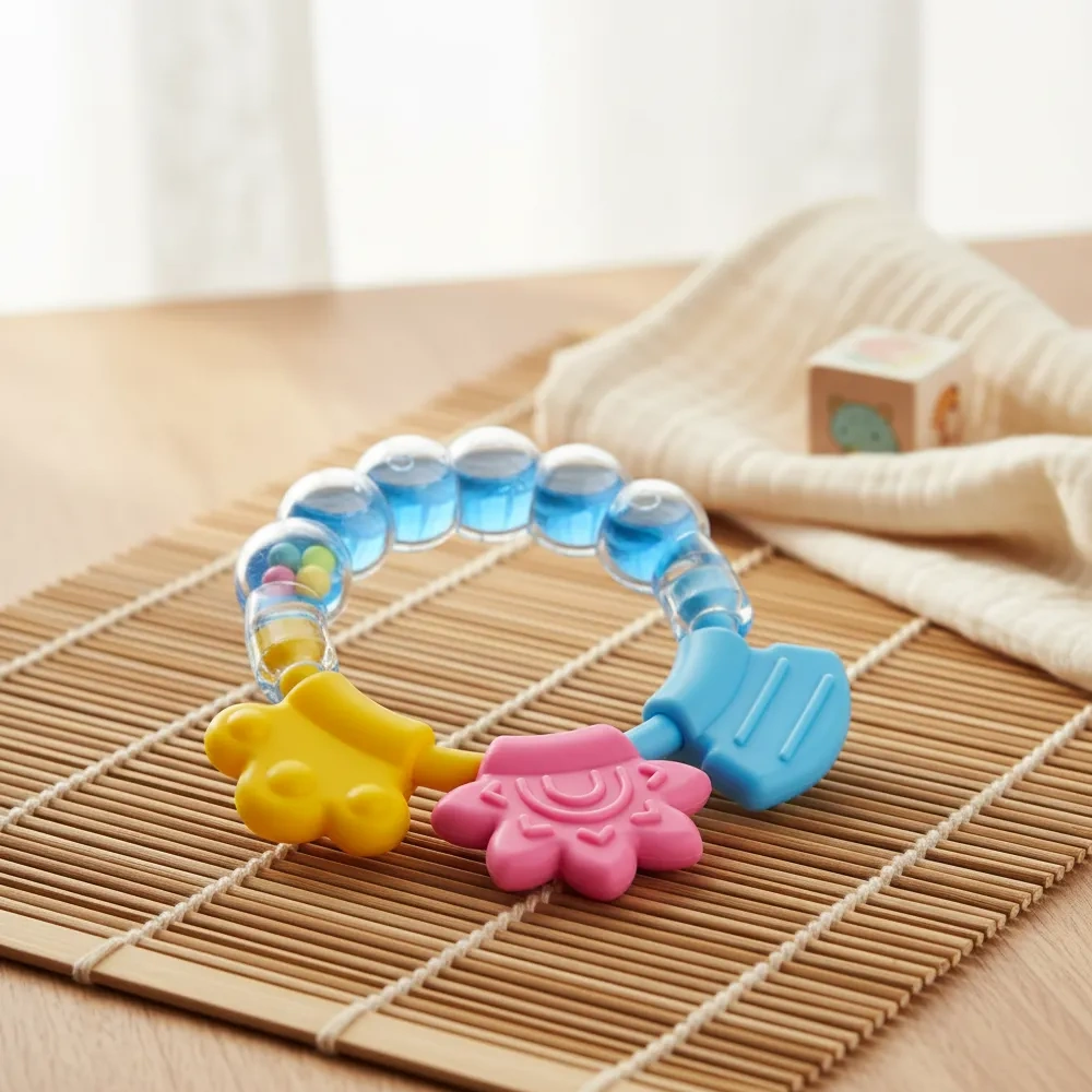Mordedor de Silicona para Bebé con Sonajero y Libre de BPA BlueKids  3