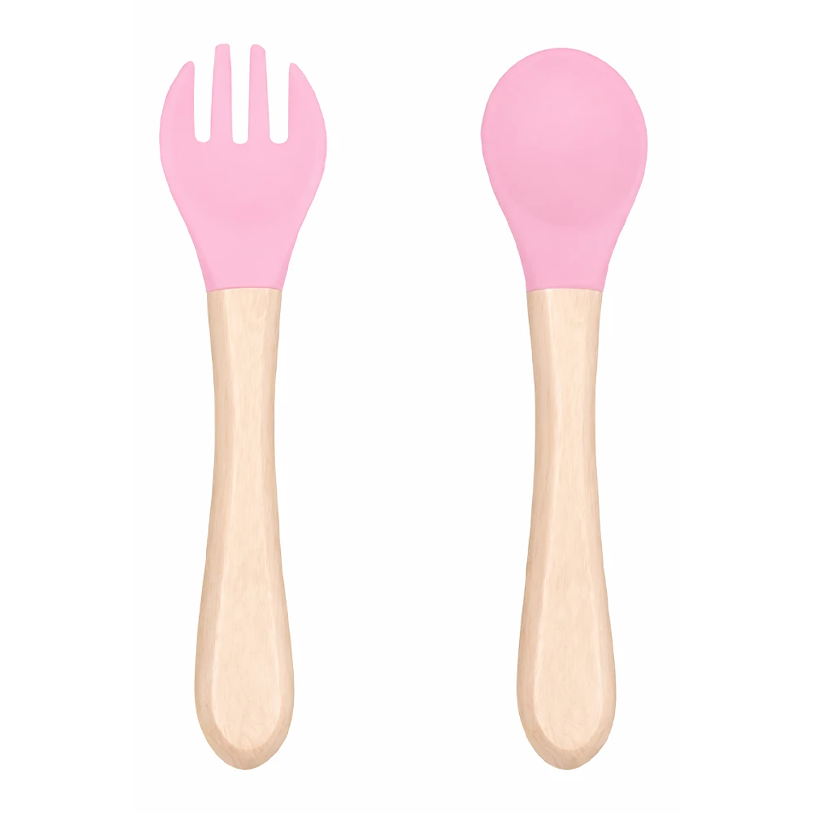 Set Cubiertos Bebé Silicona BLW con Mango de Madera y Estuche Bluekids  4