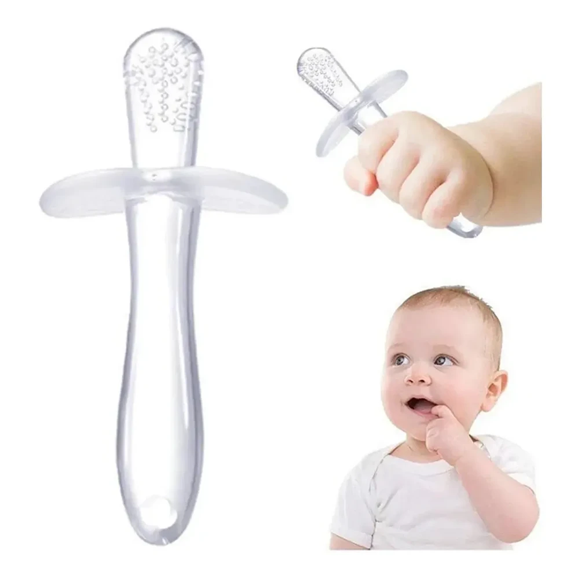 Mordedor de Silicona Masajeador de Encías con Barrera de Seguridad BlueKids  4