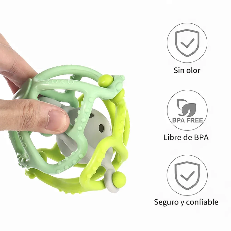 Mordedor de Silicona para Bebé con Masajeador de Encías Libre de BPA 4
