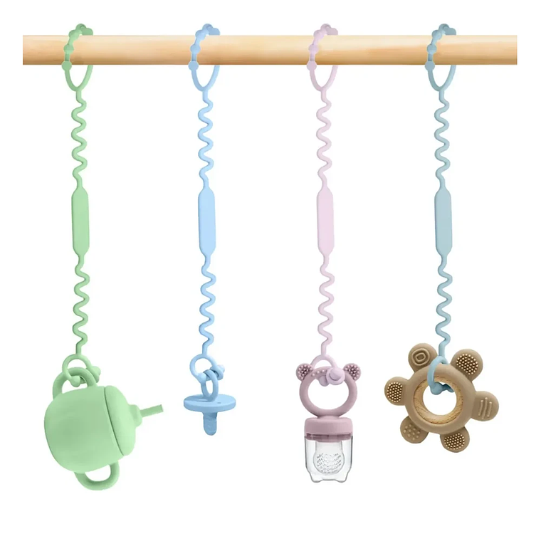 Cadena Espiral Silicona para Bebé  Porta Chupetes y Juguetes  Libre de BPA  9