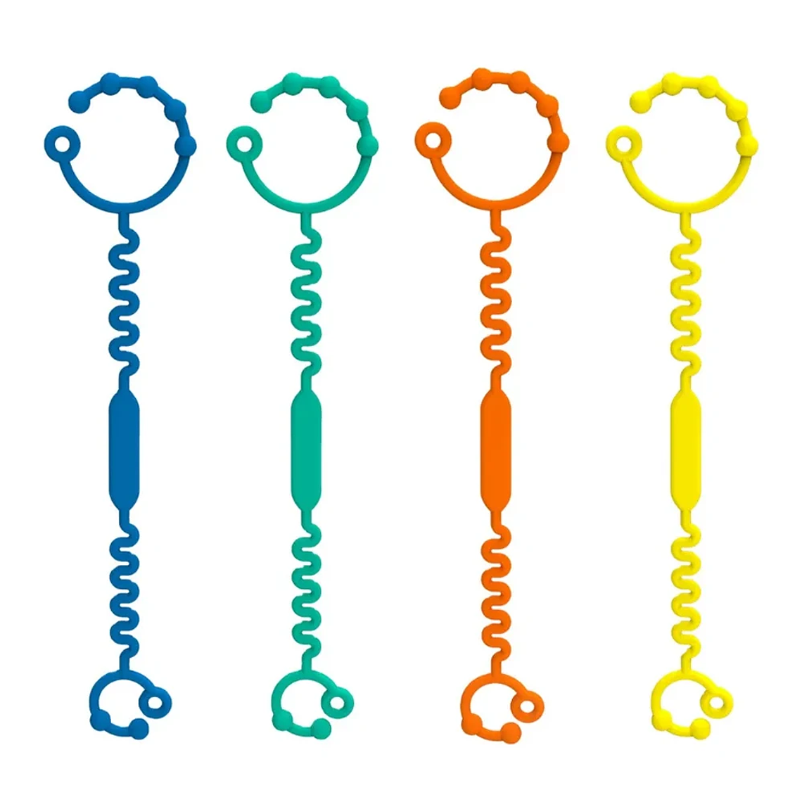 Cadena Espiral Silicona para Bebé  Porta Chupetes y Juguetes  Libre de BPA  1