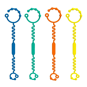 Cadena Espiral Silicona para Bebé  Porta Chupetes y Juguetes  Libre de BPA 
