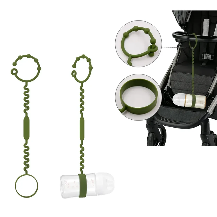 Cadena Sujetadora de Silicona para Biberón y Vasos Ajustable Libre de BPA  2