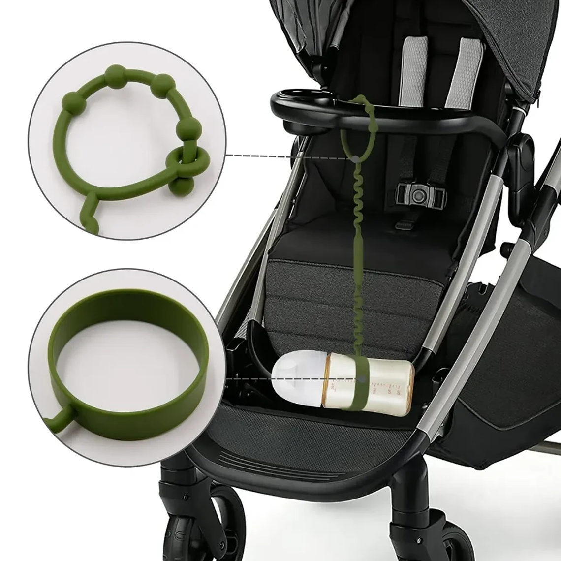 Cadena Sujetadora de Silicona para Biberón y Vasos Ajustable Libre de BPA  5