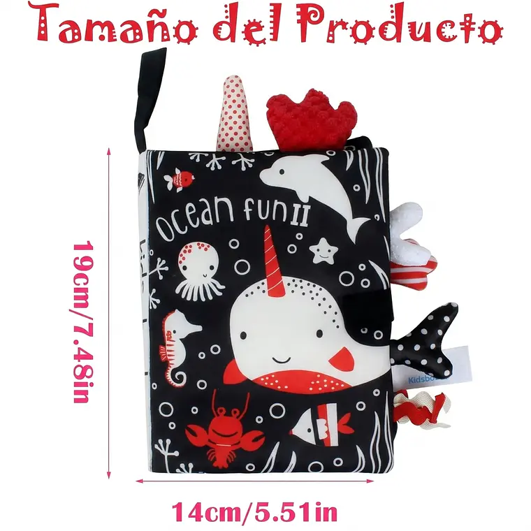 Libro Sensorial para Bebé de Tela - Juguete Didáctico Montessori 7