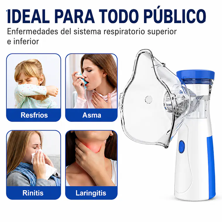Nebulizador Portátil Inalámbrico | Silencioso y Recargable USB | Chile 7