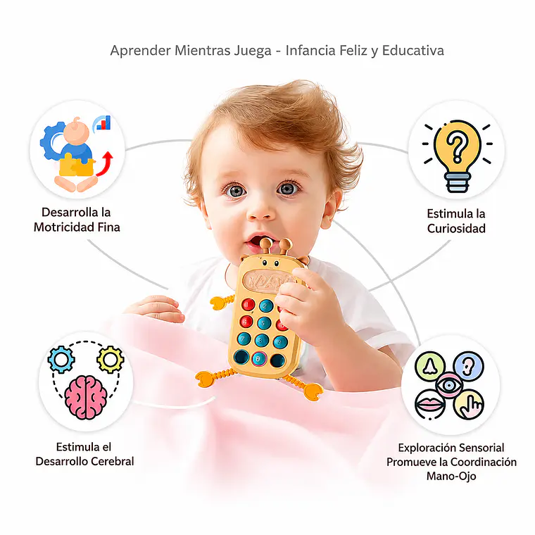 Teléfono Didáctico para Bebé y Juguete Sensorial Montessori 9