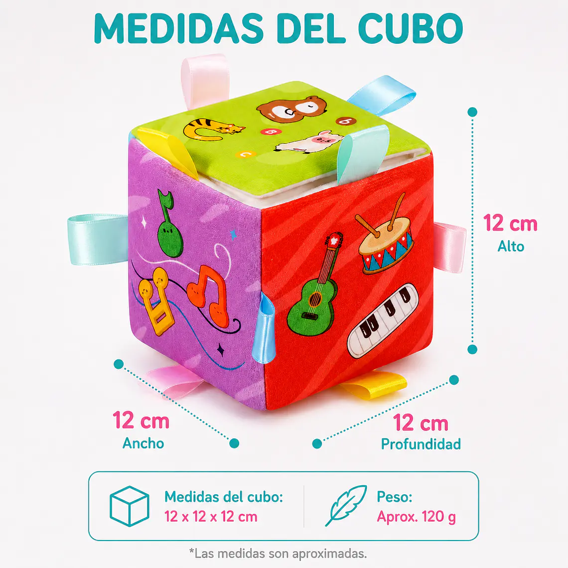 Cubo Didáctico Musical 6 en 1 para Bebés con Luces y Sonidos Montessori 4