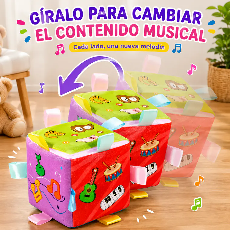 Cubo Didáctico Musical 6 en 1 para Bebés con Luces y Sonidos Montessori 10