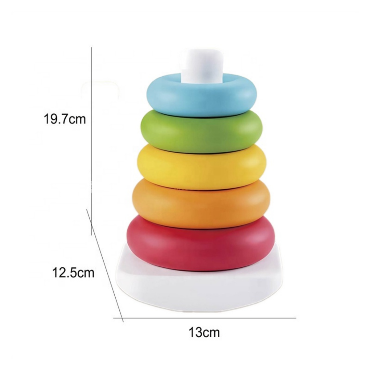 Torre de Aros Apilables Didáctica para Bebés Juguete de Estimulación Temprana 3
