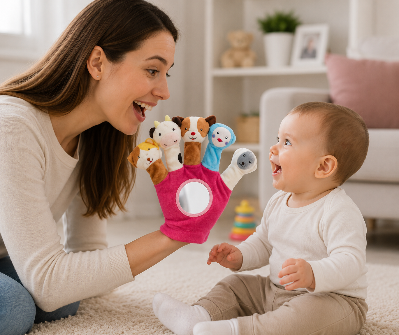 Guante Didáctico Sensorial de Animales para Estimulación de Bebés 5