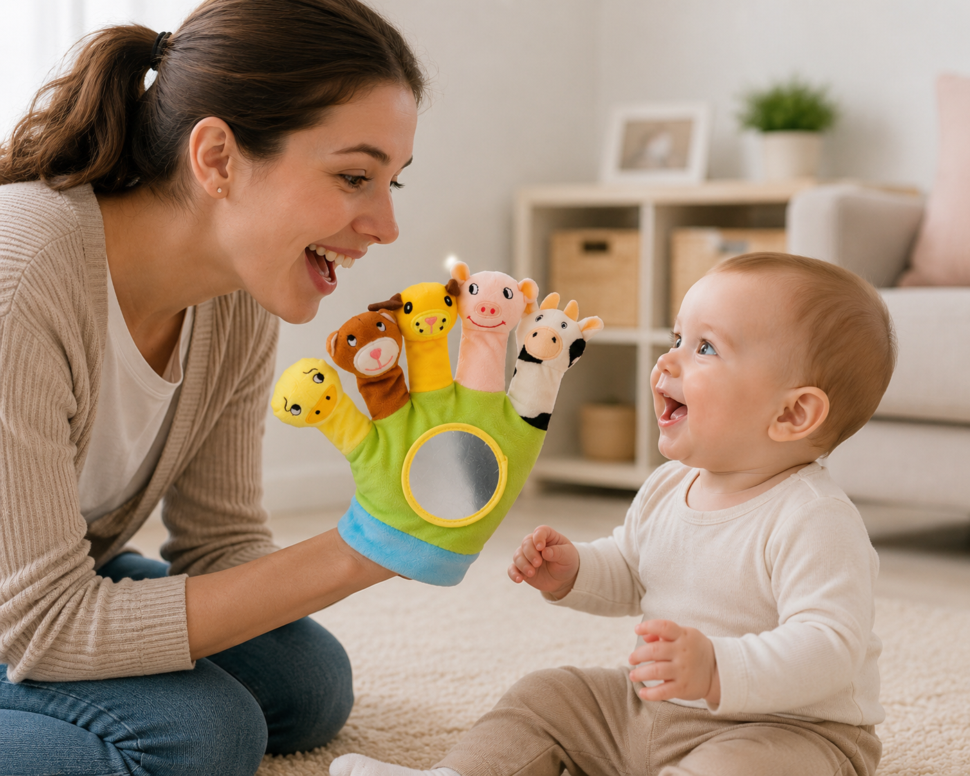 Guante Didáctico Sensorial de Animales para Estimulación de Bebés 10