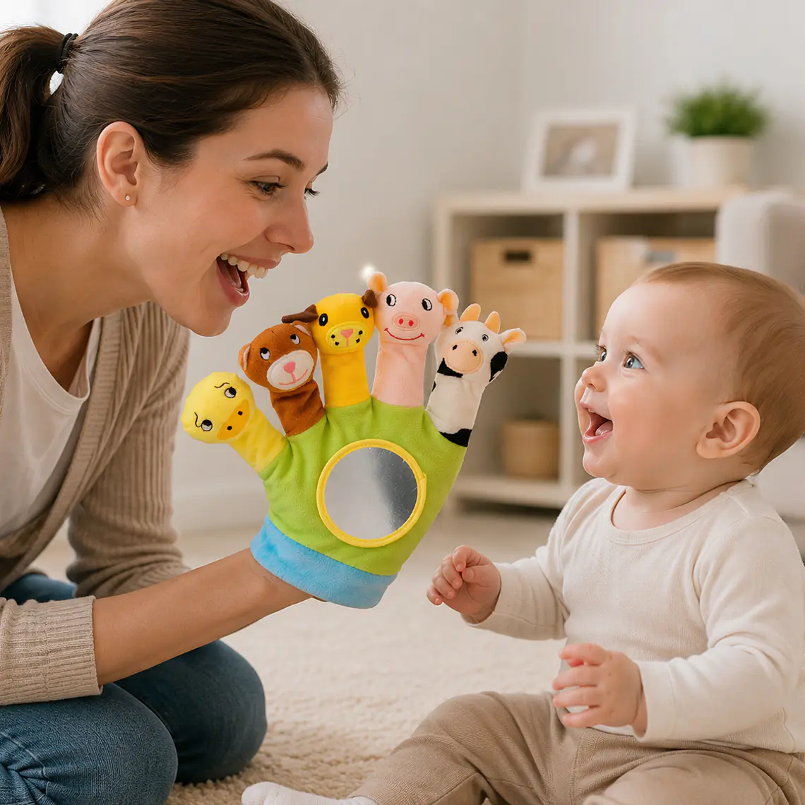 Guante Didáctico Sensorial de Animales para Estimulación de Bebés 10