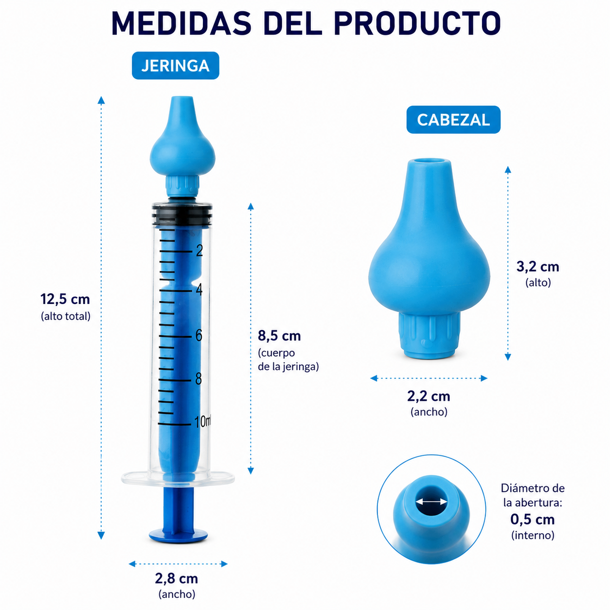 Jeringa Lavado Nasal Bebé 10ml Boquilla Suave Pack 2 | Bluekids  3