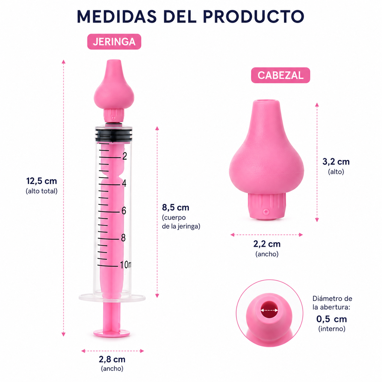 Jeringa Lavado Nasal Bebé 10ml Boquilla Suave Pack 2 | Bluekids  7