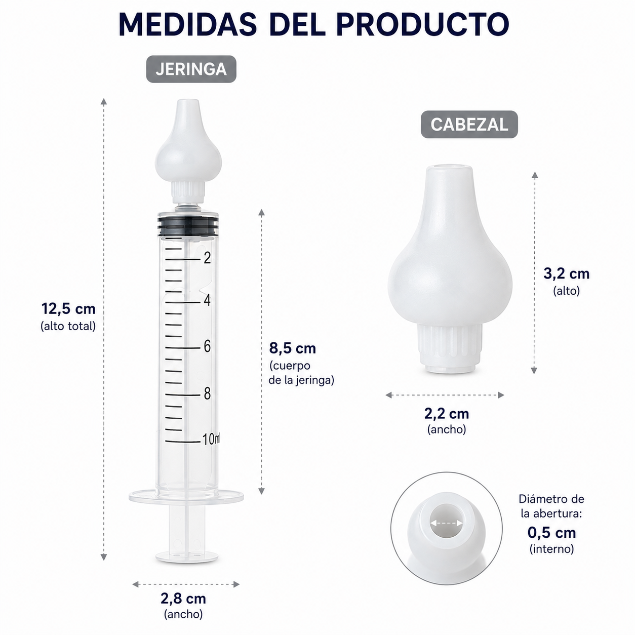 Jeringa Lavado Nasal Bebé 10ml Boquilla Suave Pack 2 | Bluekids  11