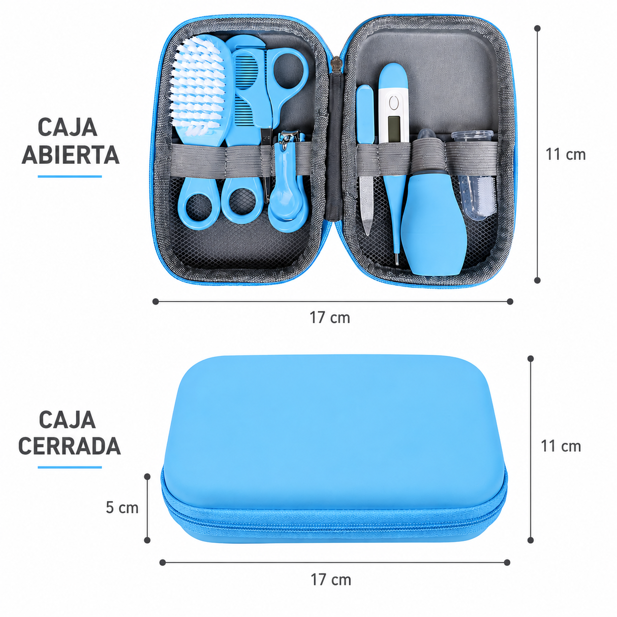 Set Higiene Bebé 8 Piezas con Estuche Portátil  Kit Cuidado Recién Nacido 5