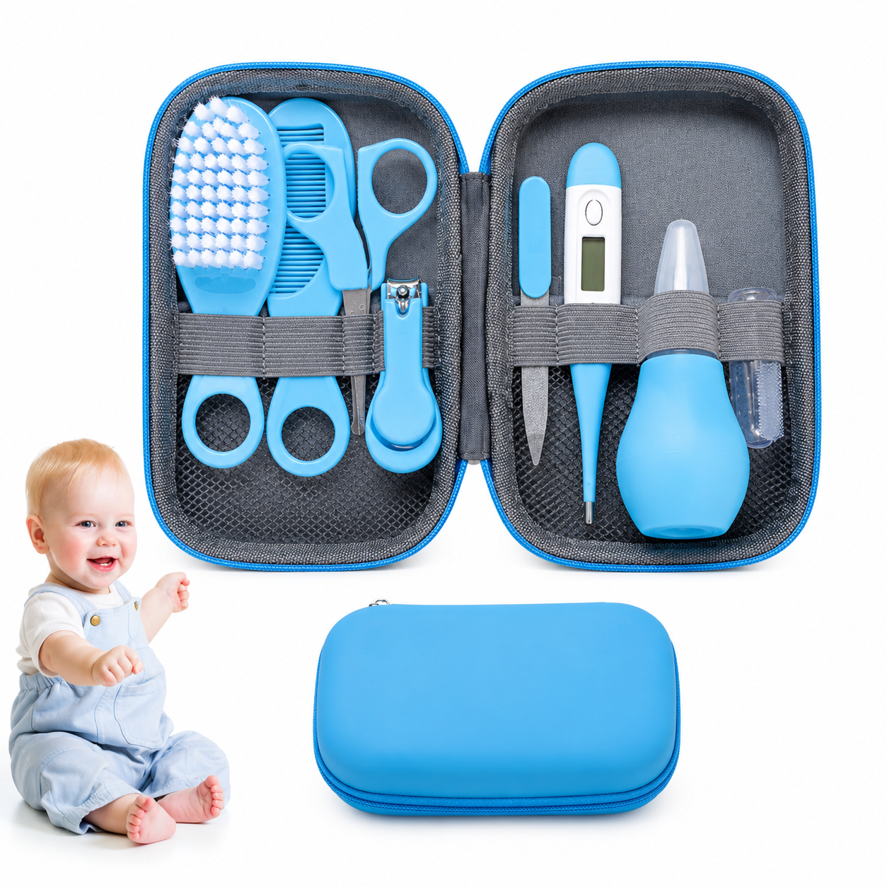 Set Higiene Bebé 8 Piezas con Estuche Portátil  Kit Cuidado Recién Nacido 1
