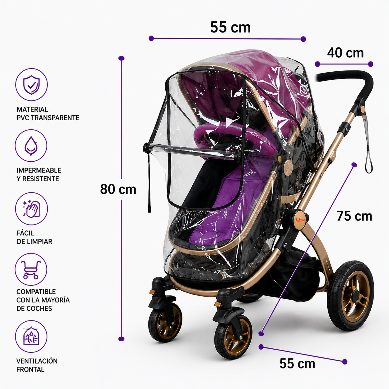 Cubre Coche Impermeable Universal con Ventanilla y Cierre 3