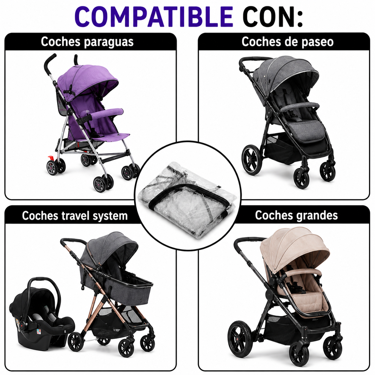 Cubre Coche Impermeable Universal con Ventanilla y Cierre 8