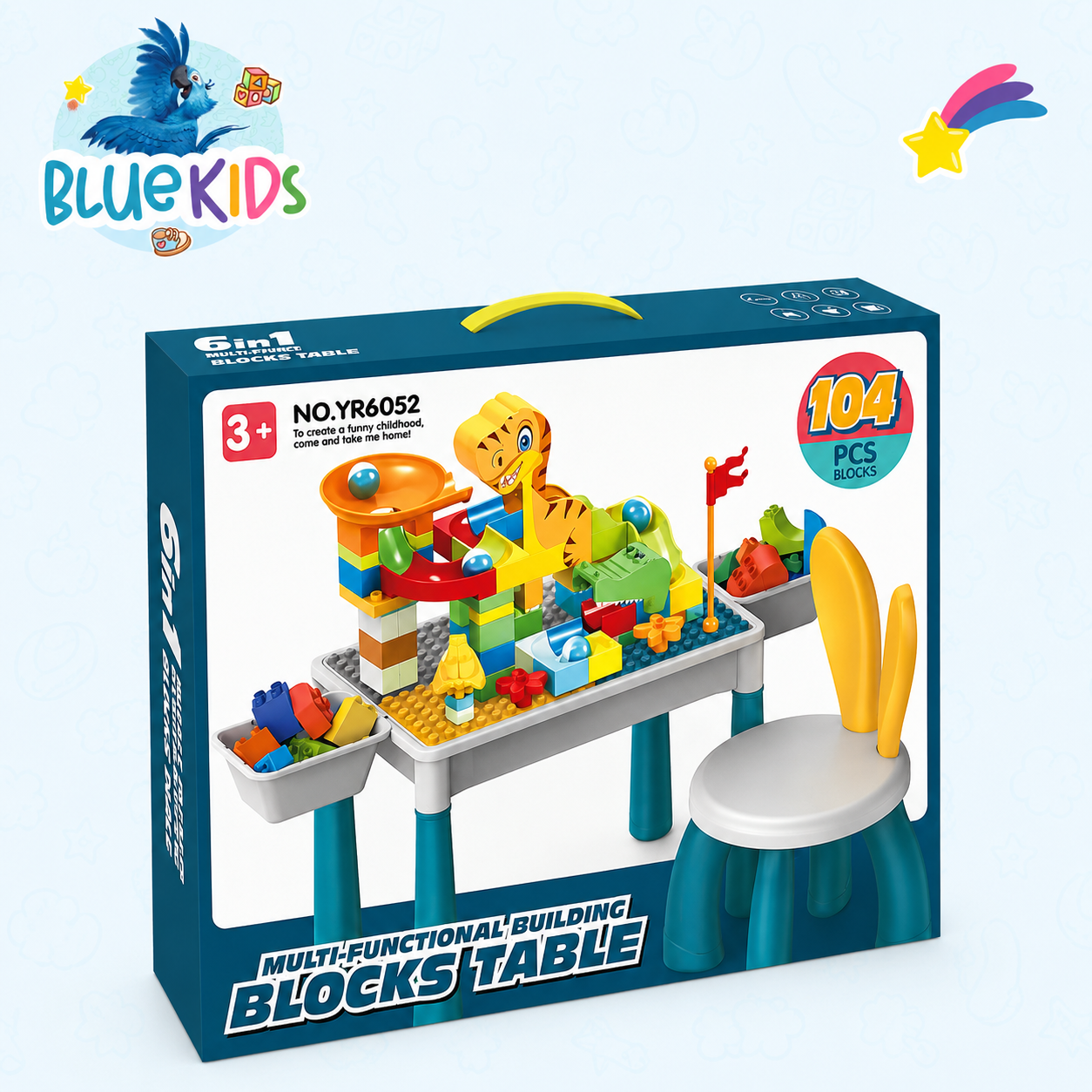 Mesa Didáctica 6 en 1 con Silla y Bloques para Niños |Bluekids 3