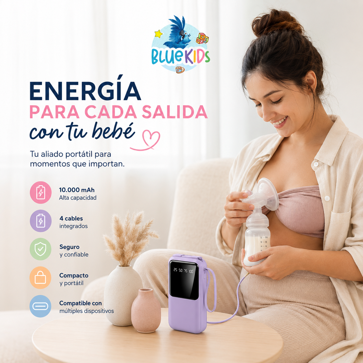 Power Bank 10000mah Carga Rápida Para Extractores de leche portátiles. 3