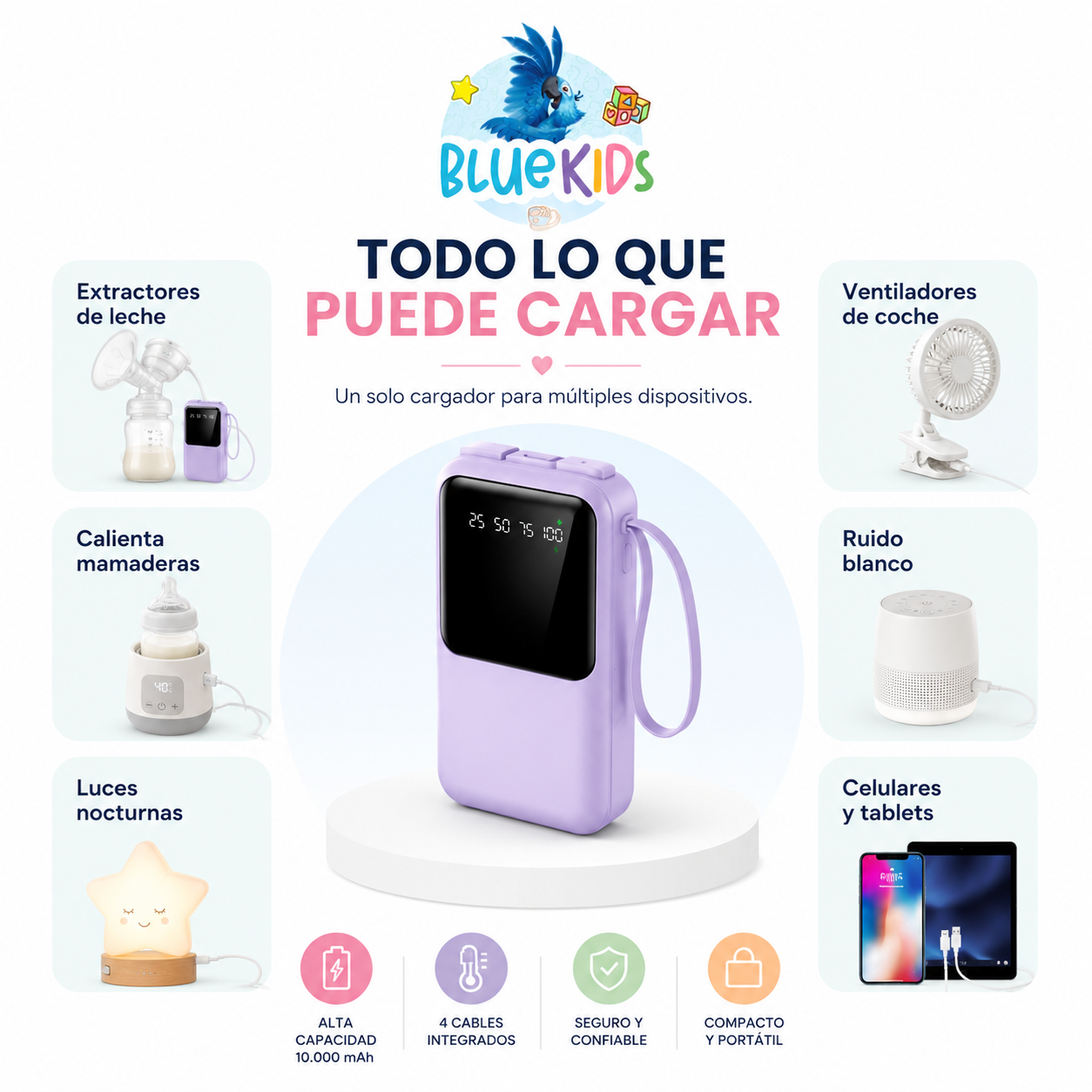 Power Bank 10000mah Carga Rápida Para Extractores de leche portátiles. 7