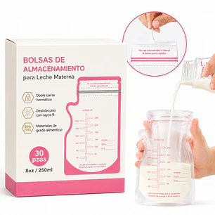 Pack 30 Bolsas Para Leche Materna 250ml Doble Cierre BPA