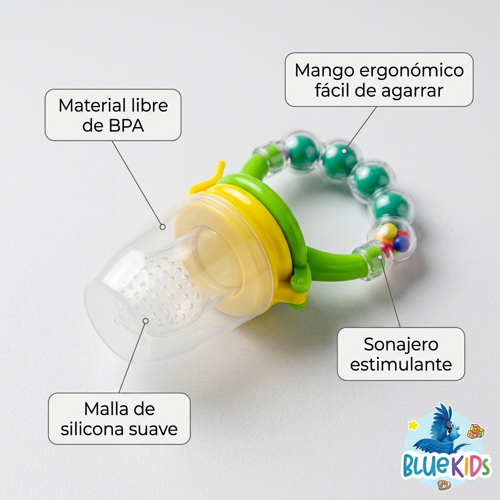 Chupete De Silicona Para Frutas Y Verdura Con Sonajero Bebes 3
