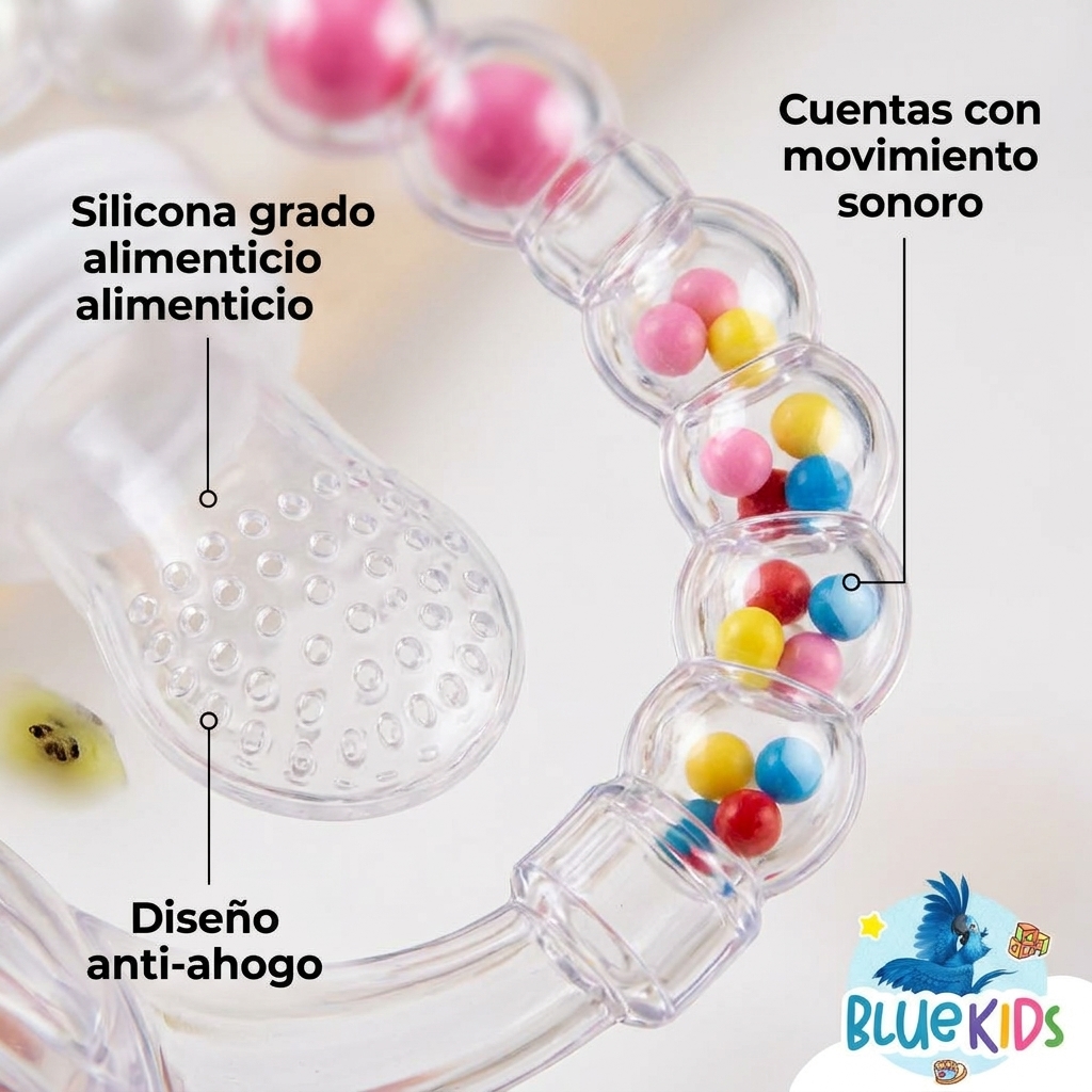 Chupete De Silicona Para Frutas Y Verdura Con Sonajero Bebes 4