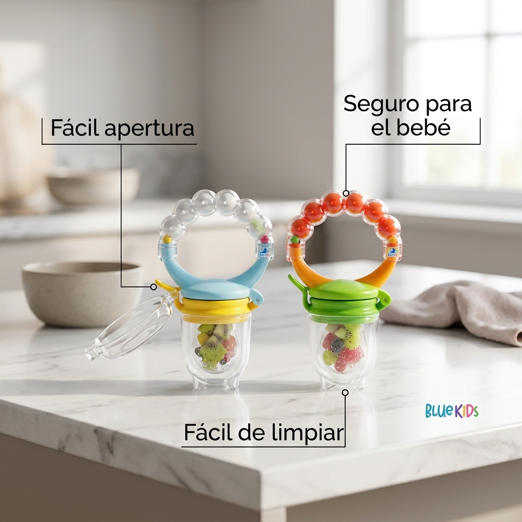 Chupete De Silicona Para Frutas Y Verdura Con Sonajero Bebes 6