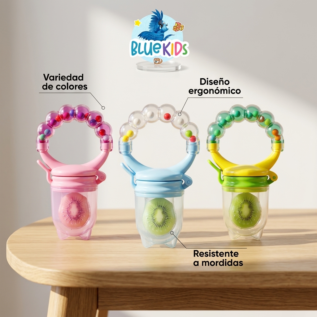 Chupete De Silicona Para Frutas Y Verdura Con Sonajero Bebes 8