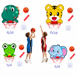 Aro De Basquet Para Niños Con Pelota Y Bomba Infantil Animales
