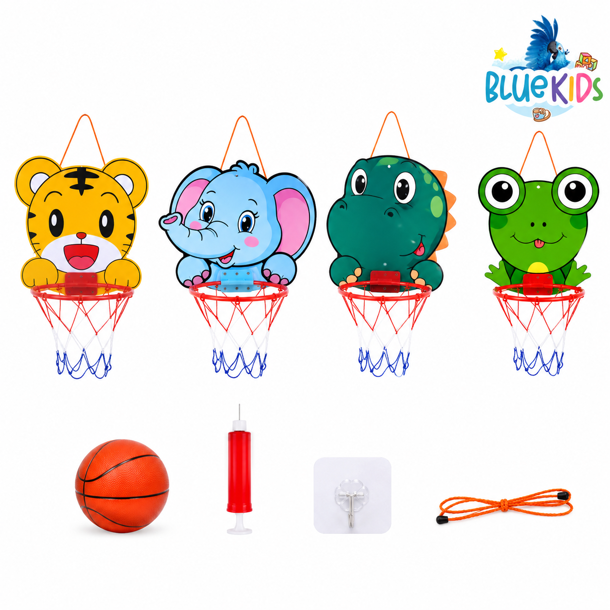 Aro De Basquet Para Niños Con Pelota Y Bomba Infantil Animales 4