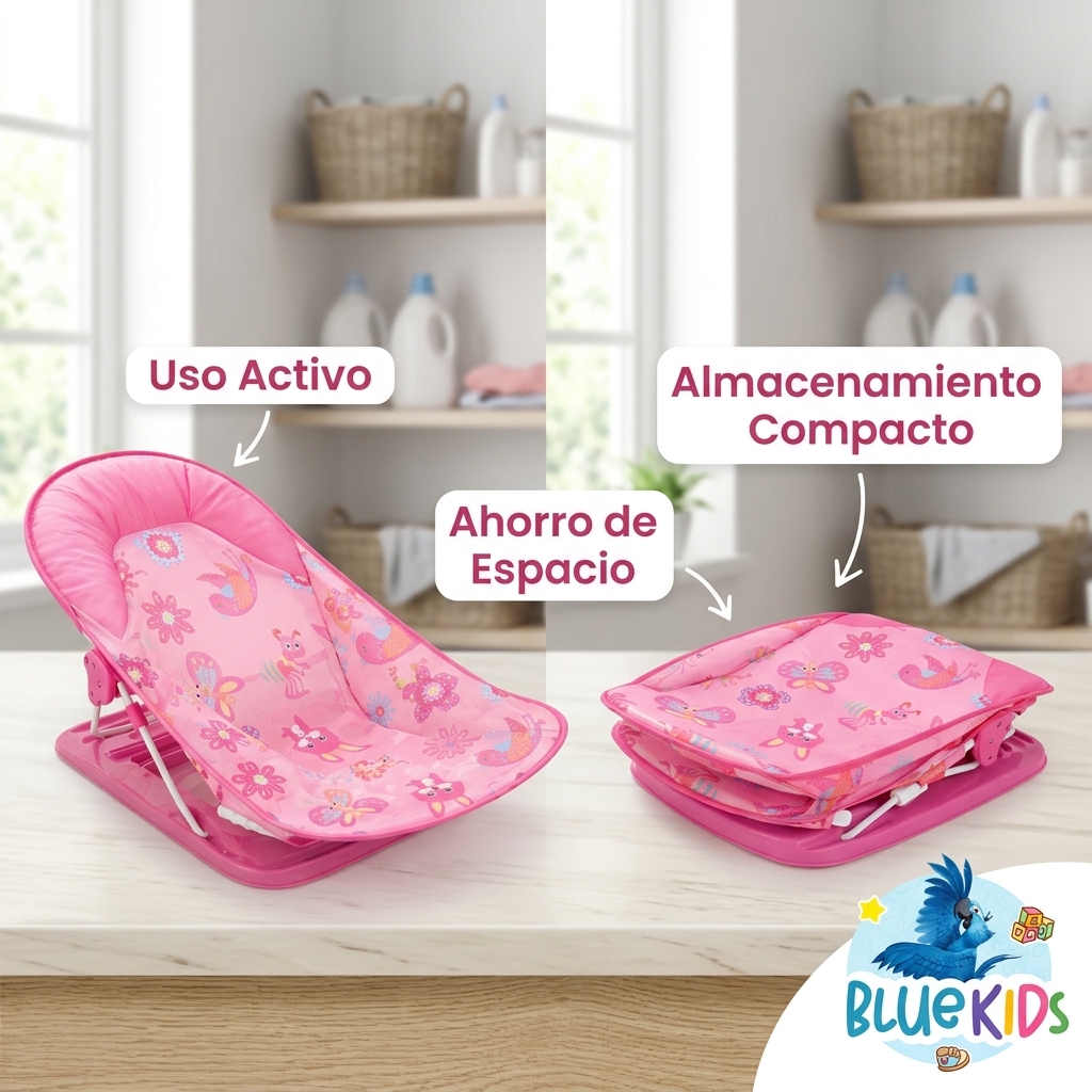 Silla Asiento Baño Bebe Plegable Reclinable Tina Antideslizante 7
