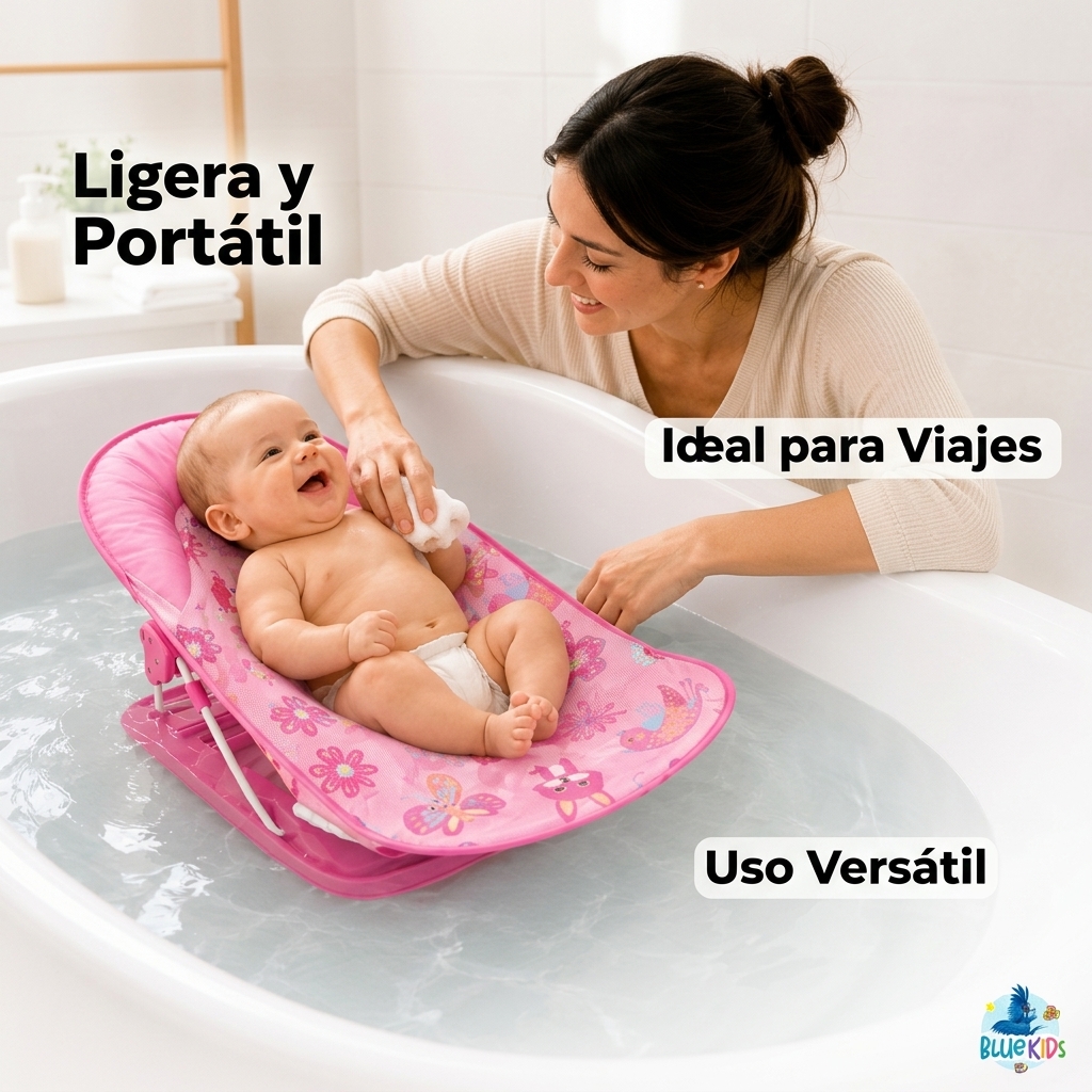 Silla Asiento Baño Bebe Plegable Reclinable Tina Antideslizante 10
