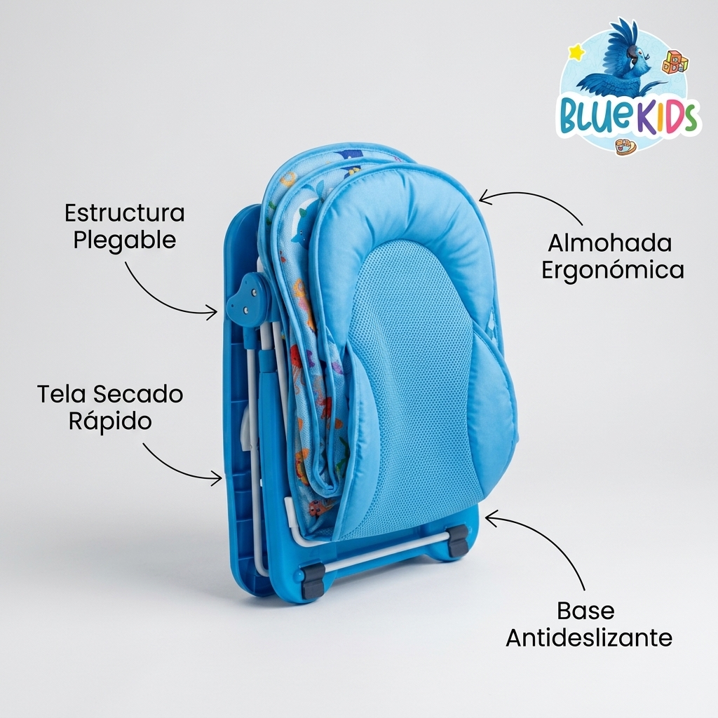 Silla Asiento Baño Bebe Plegable Reclinable Tina Antideslizante 12