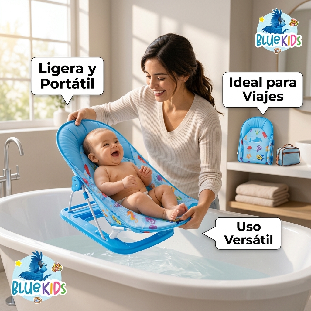 Silla Asiento Baño Bebe Plegable Reclinable Tina Antideslizante 20