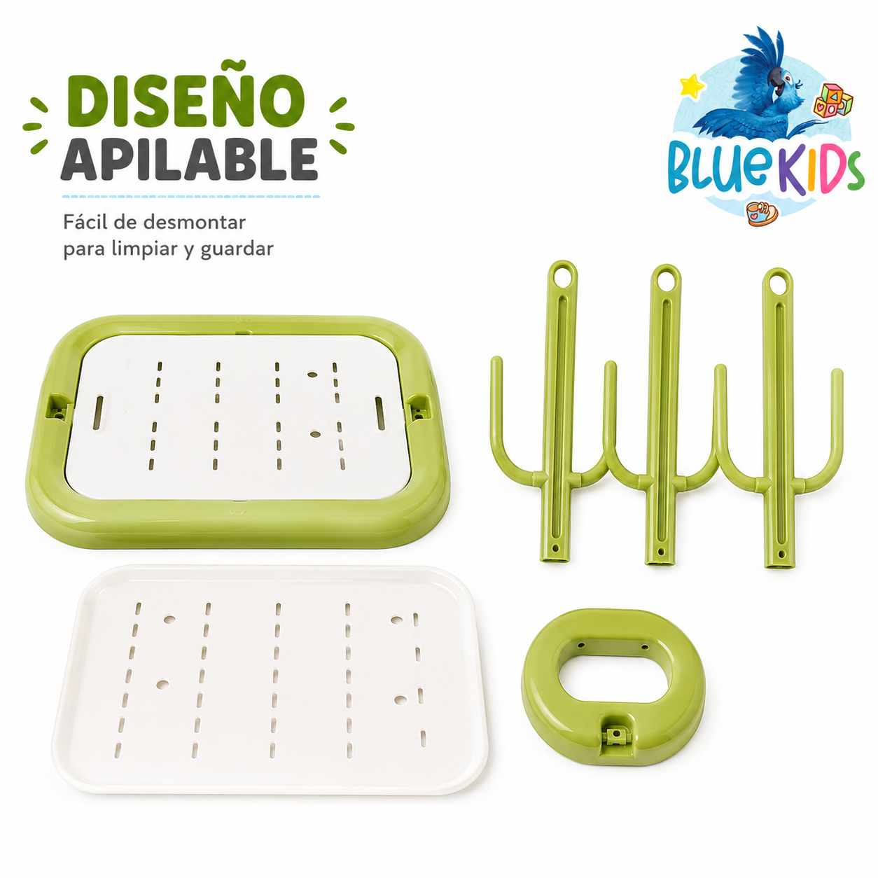Escurridor de Mamaderas y Biberones Desmontable con Bandeja de Drenaje|Organizador para Accesorios de Bebé 3